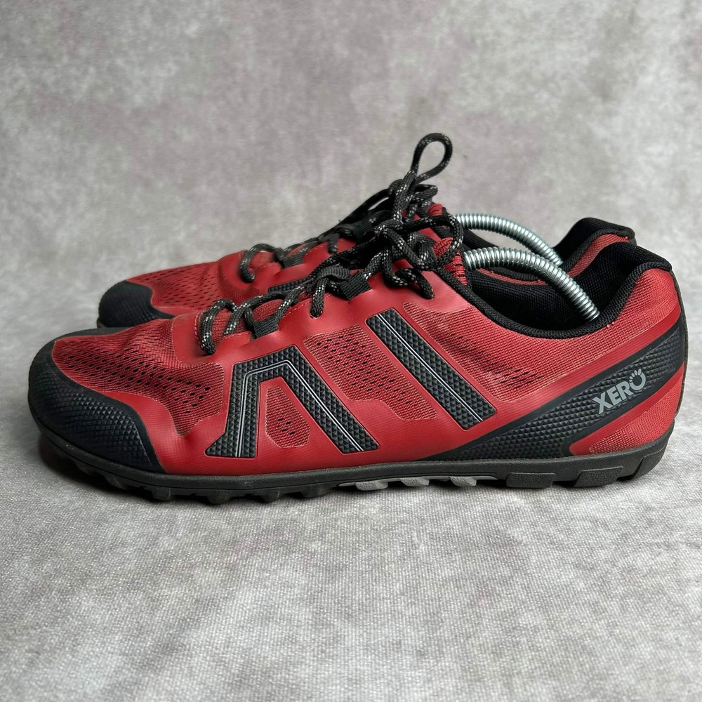 Xero Shoes Mesa Trail II Mens 11.5 Barefoot Trail Running Shoes Red Black
